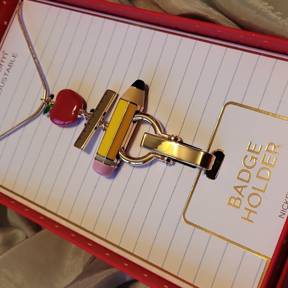 True To Form Apple and Pencil Badge Holder 36" Adjustable BNIB hL rt tp - Picture 3 of 3